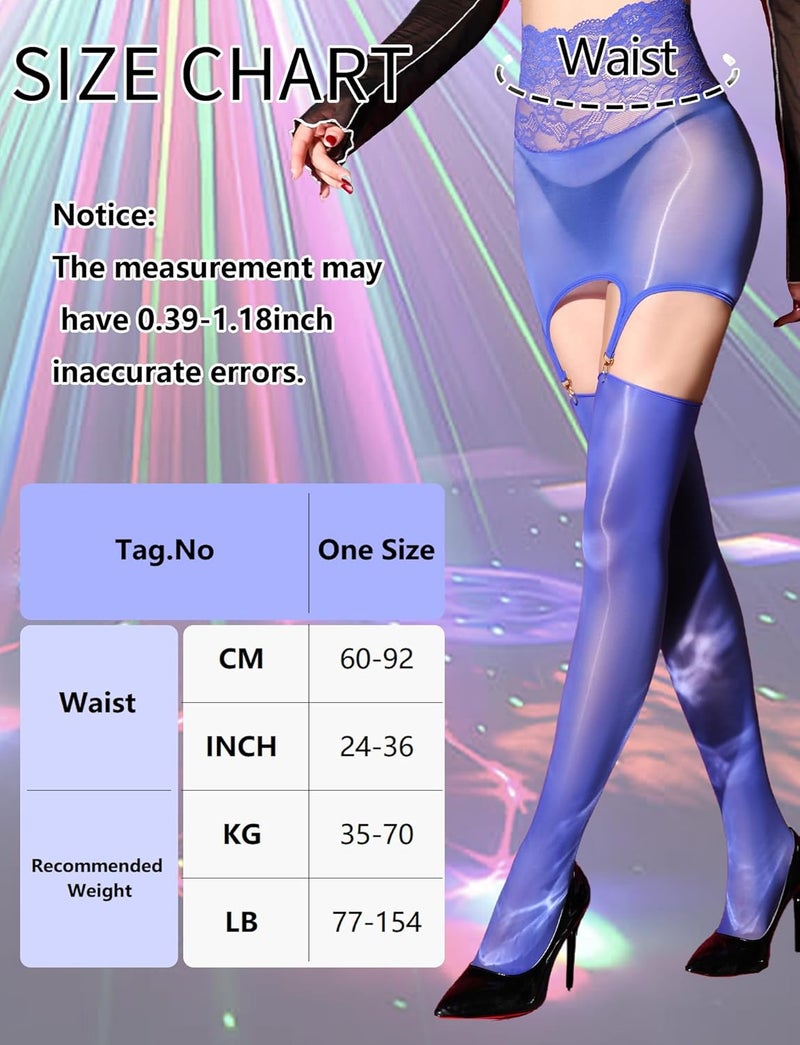 Aivtalk Women’s Oil Shiny Garter Stocking Pantyhose High Waist Sexy Tights Stockings - Image 4